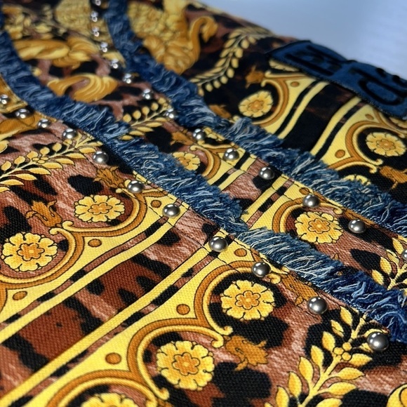 Versace Chaos Couture Studded Archival Print Denim Fringe Jeans Size 44​​​ - Picture 16 of 16